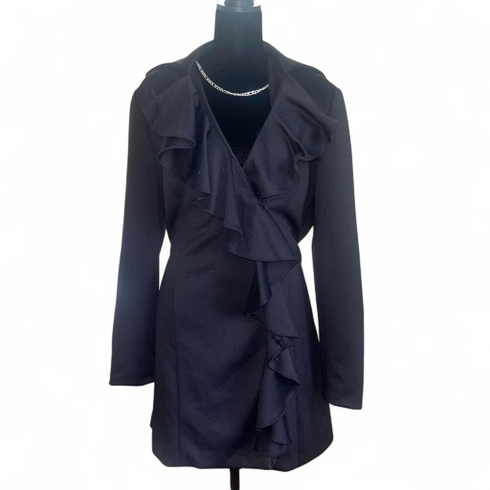 Cynthia Rowley Women's Black Dress Coat SZ L